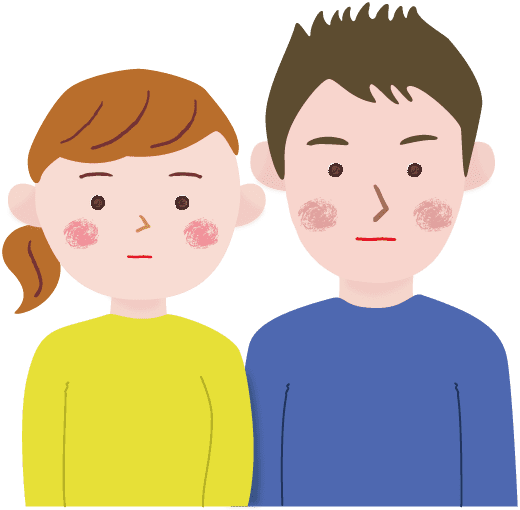 若い年齢の男女のイラスト