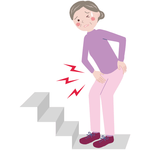 股関節が痛い女性のイラスト