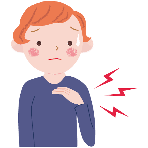 胸が痛い女性のイラスト