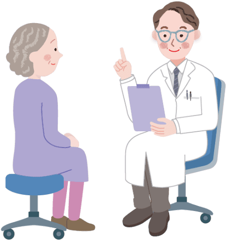 医師が患者さんに説明しているイラスト