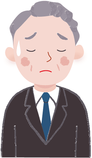 いたみで気分が落ち込んでいる様子