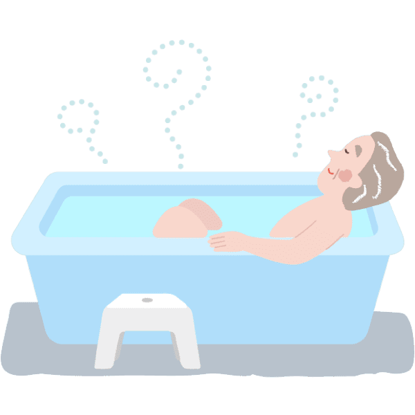 入浴している様子