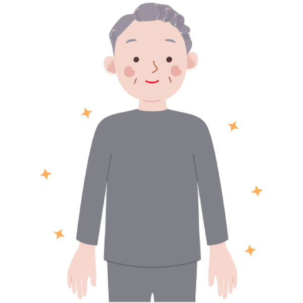 刺激が少ない肌着を来ている様子